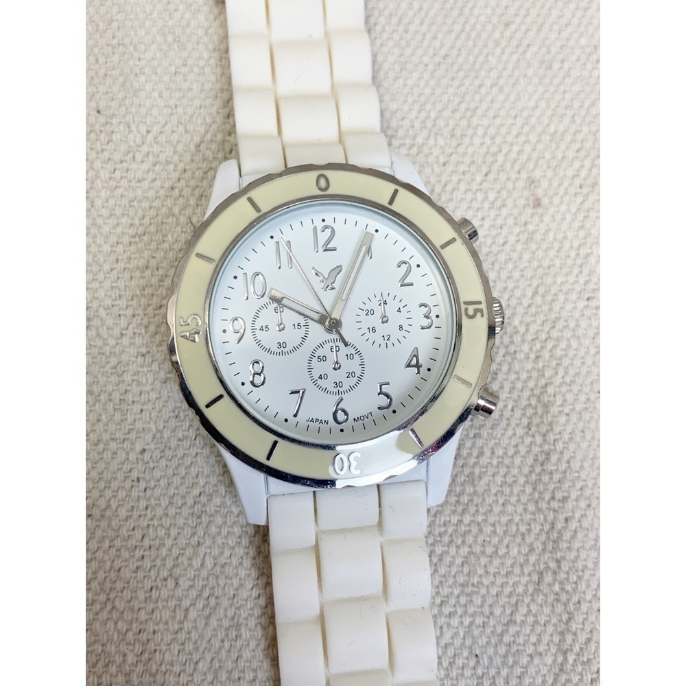 Unisex American eagle white rubber band watch